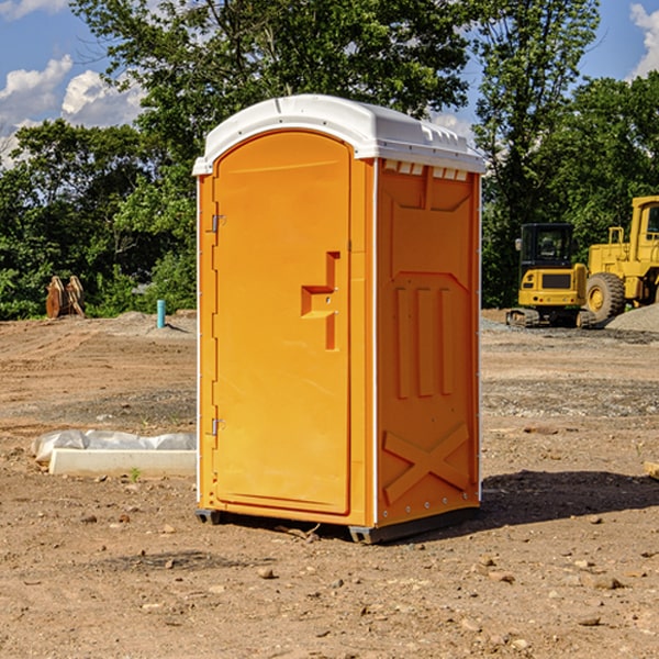 can i customize the exterior of the porta potties with my event logo or branding in Castleton Illinois